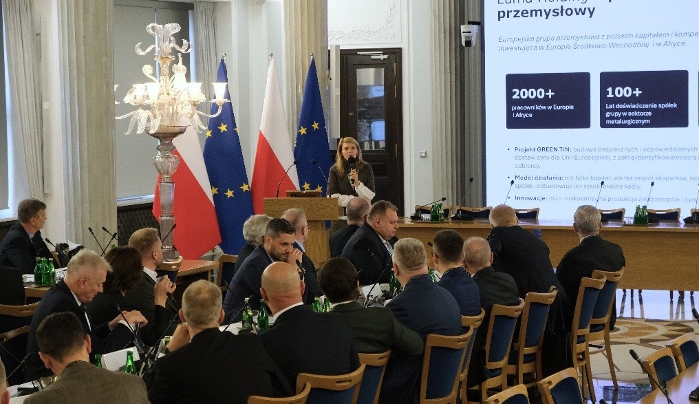 kobieta wygłasza prezentację do mikrofonu